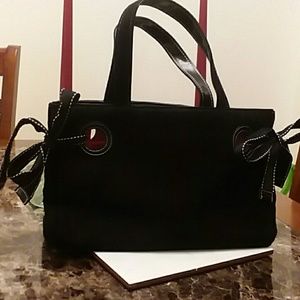 Victoria's Secret black suede/leathette purse
